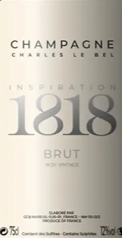 NV Champagne Charles Le Bel Champagne Brut Inspiration 1818 - click image for full description