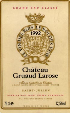 1989 Chateau Gruaud Larose Saint Julien - click image for full description