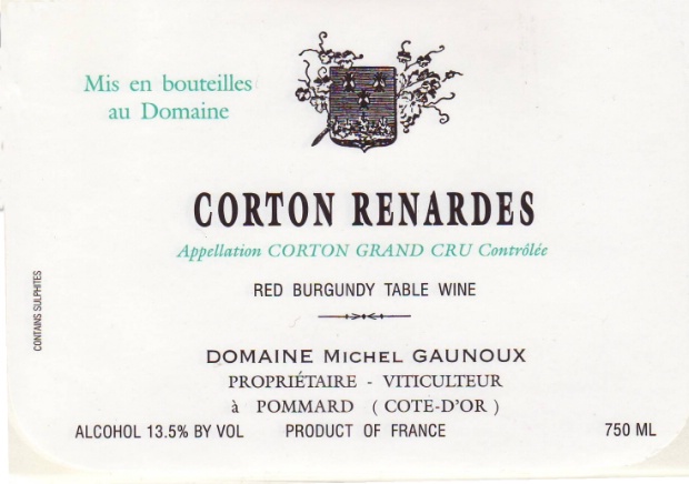 1995 Domaine Michel Gaunoux Corton Renardes Grand Cru image