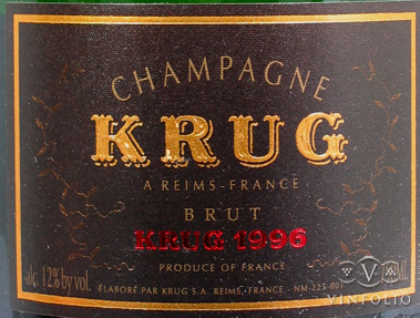 1996 Krug Vintage Brut Champagne - click image for full description