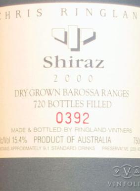 2000 Chris Ringland Shiraz Barossa - click image for full description