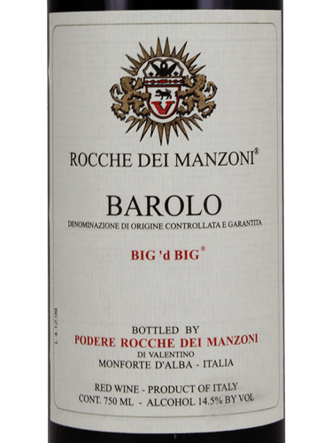 2000 Podere Rocche dei Manzoni Barolo Big'd Big Barolo image