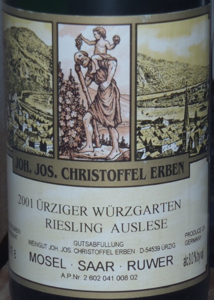 2001 Joh Jos Christoffel Erben Urziger Wurzgarten Riesling Auslese image