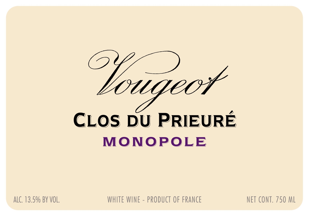 2017 Domaine de La Vougeraie Vougeot Clos du Prieuré Monopole Blanc - click image for full description