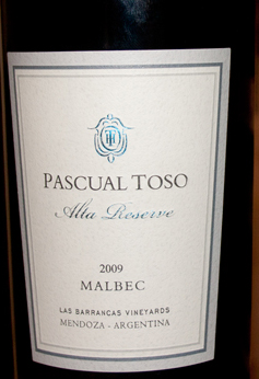 2012 Pascual Toso Malbec Alta Reserva Las Barrancas Vineyards - click image for full description