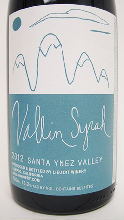 2012 Vallin Winery Syrah Santa Ynez Valley - click image for full description