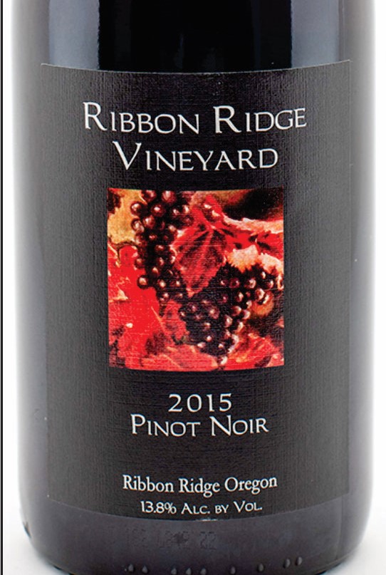 2015 RIBBON RIDGE WINERY PINOT NOIR ESTATE RESERVE RIDGECREST VINEYARDS RIBBON RIDGE OREGON image