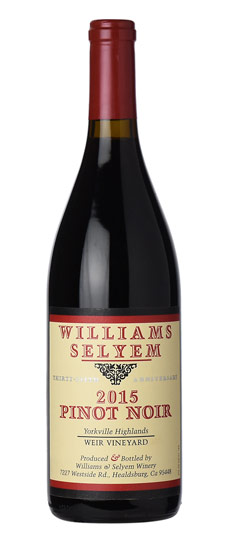 2015 Williams Selyem Weir Vineyard Pinot Noir Yorkville Highlands California image