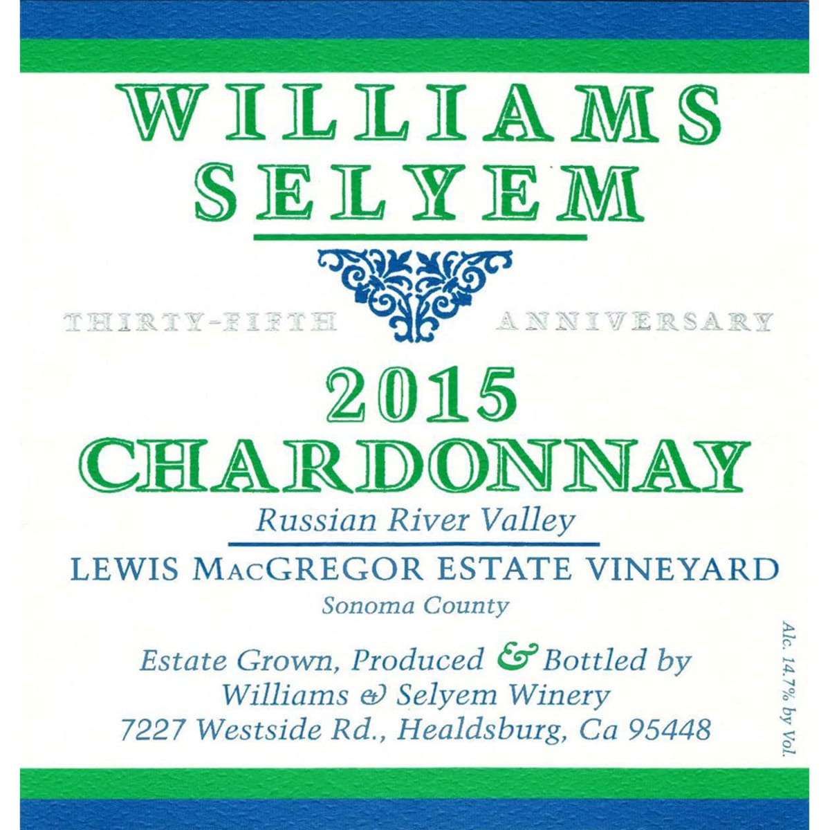 2015 Williams Selyem Lewis MacGregor Estate Vineyard Chardonnay Russian River image