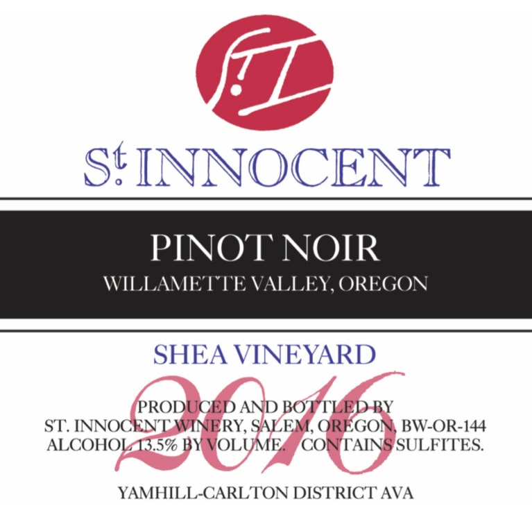 2016 St Innocent Pinot Noir Shea Vineyard Yamhill Carlton image