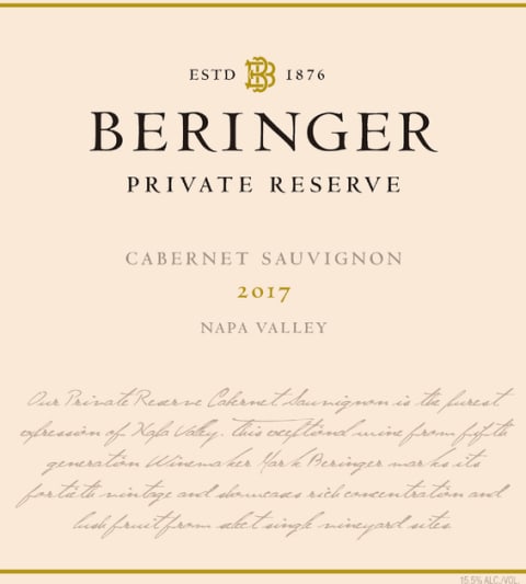 2017 Beringer Vineyards Private Reserve Cabernet Sauvignon, Napa Valley, USA - click image for full description