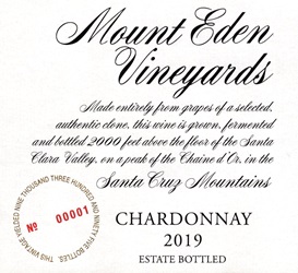 2019 Mount Eden Estate Chardonnay Santa Cruz, USA - click image for full description