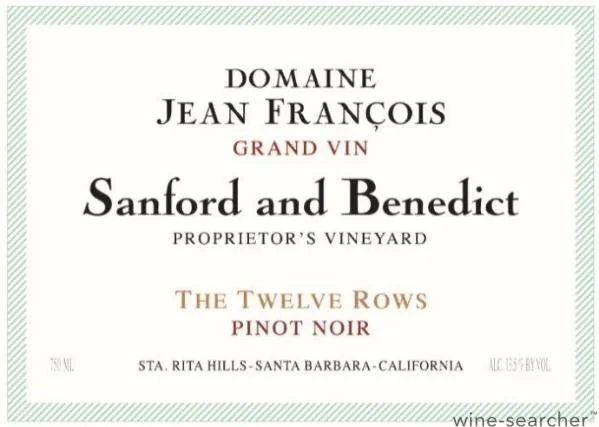 2019 Domaine Jean Francois The Twelve Rows Sanford & Benedict Vineyard Pinot Noir Sta Rita Hills image