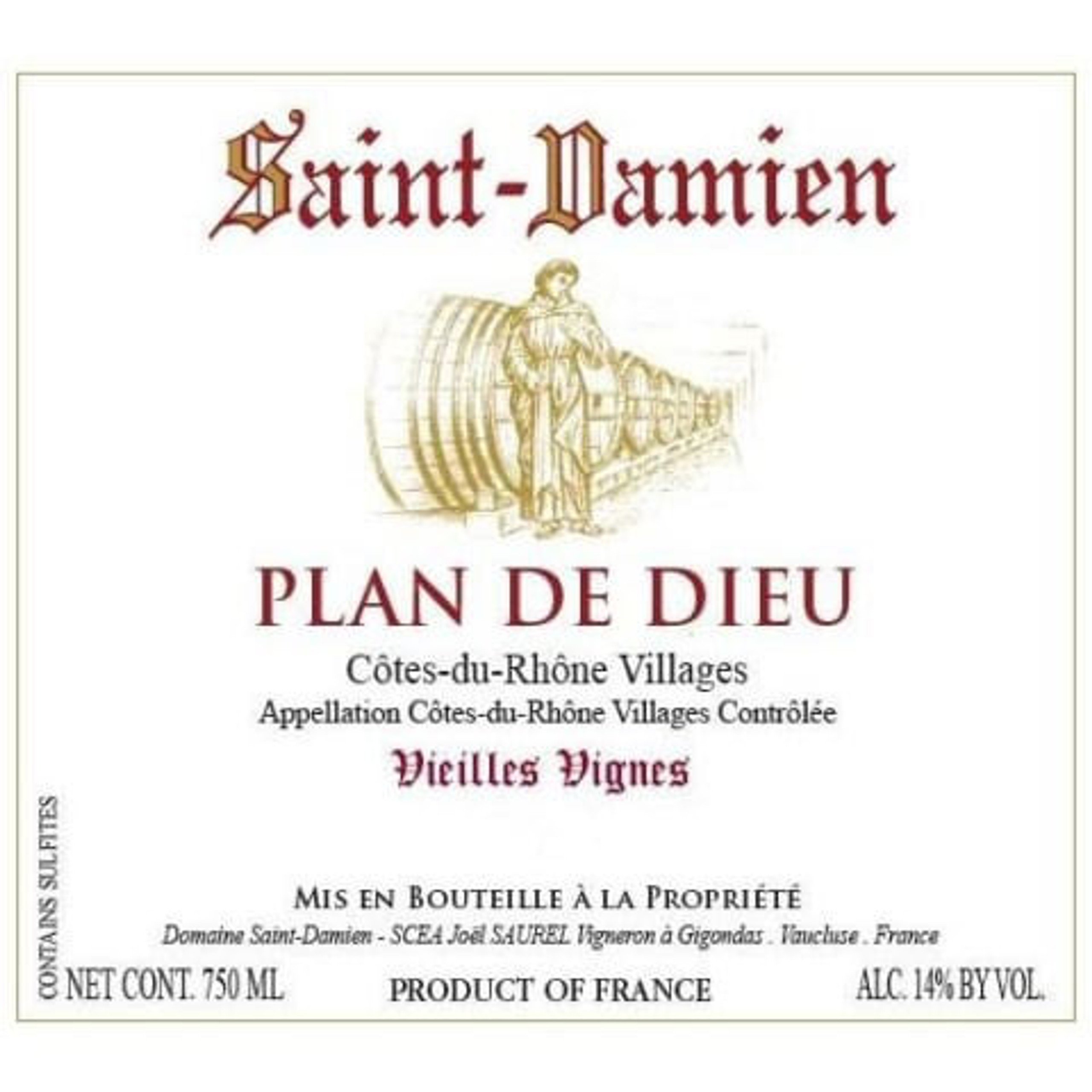 2021 Domaine Saint Damien Cotes du Rhone Villages Plan de Dieu Vieilles Vignes image