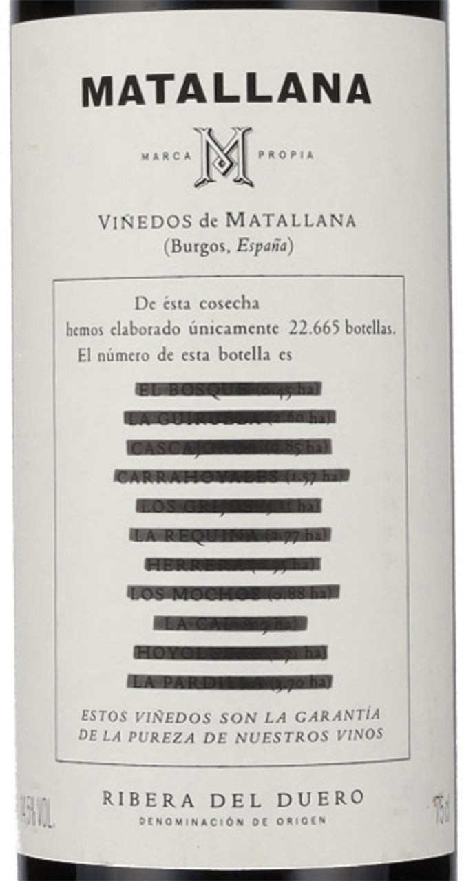 2021 Telmo Rodriguez Matallana Ribera del Duero - click image for full description