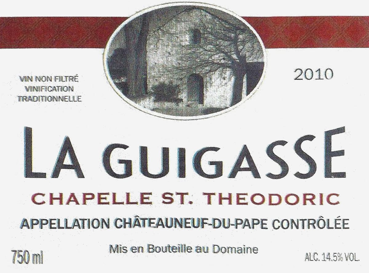 2010 CHAPELLE ST. THEODORIC CHATEAUNEUF DU PAPE LA GUIGASSE MAGNUM 1.5L image