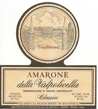 1964 Bertani Amarone della Valpolicella Classico DOCG, Veneto, Italy - click image for full description