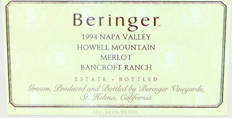 2015 Beringer Cabernet Sauvignon Home Vineyard Napa image