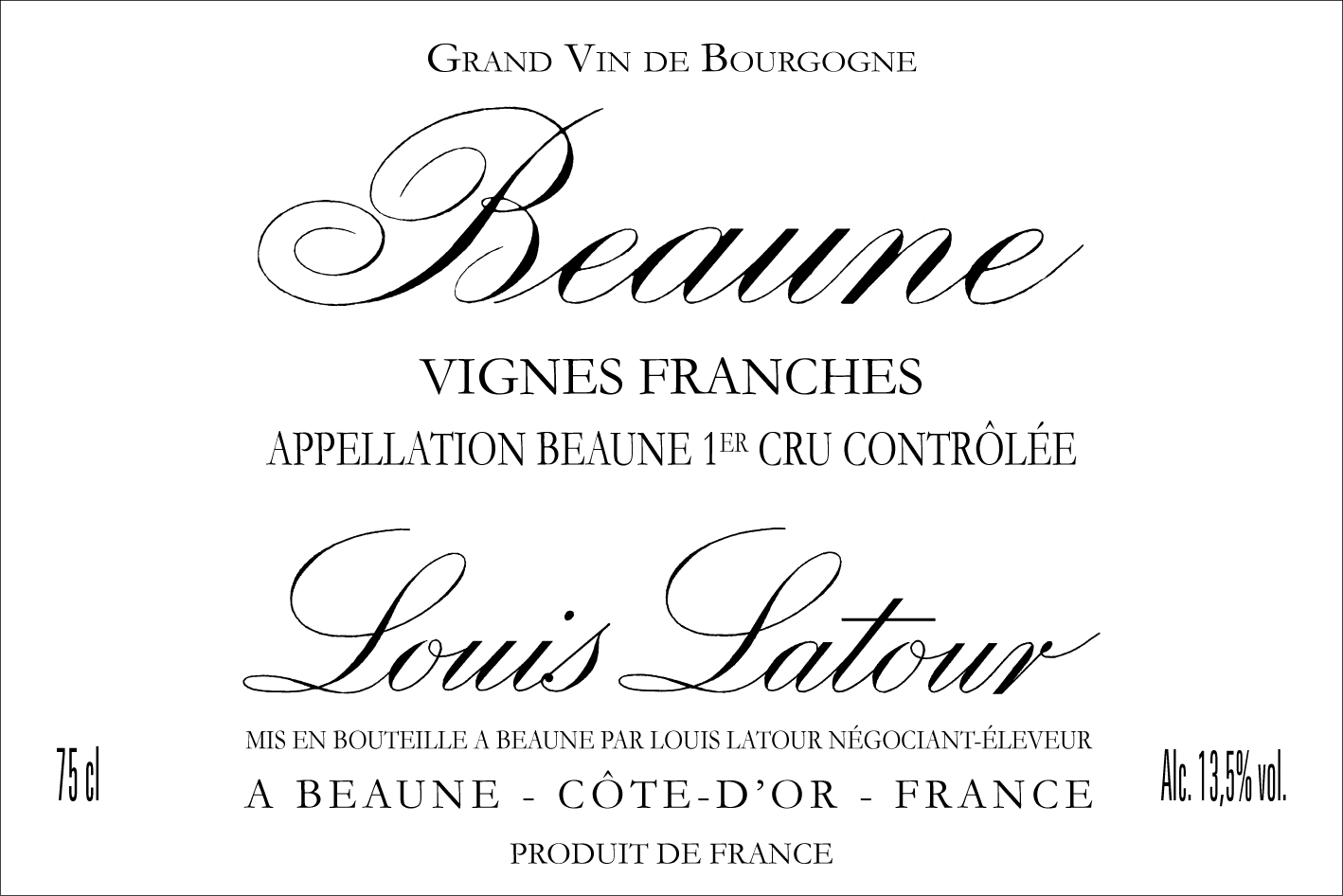 1979 Louis Latour Beaune Vignes Franches 1er Cru image