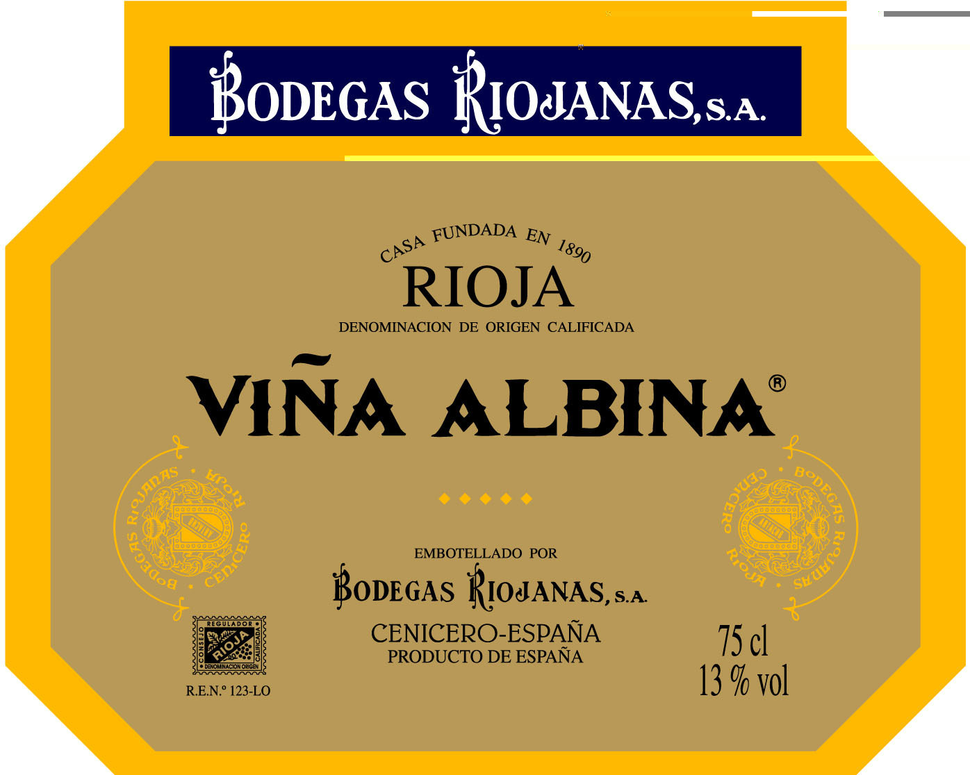 2009 Bodegas Riojanas Rioja Gran Reserva Vina Albina - click image for full description