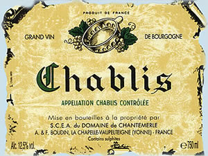 2012 Domaine de Chantemerle Boudin Chablis - click image for full description