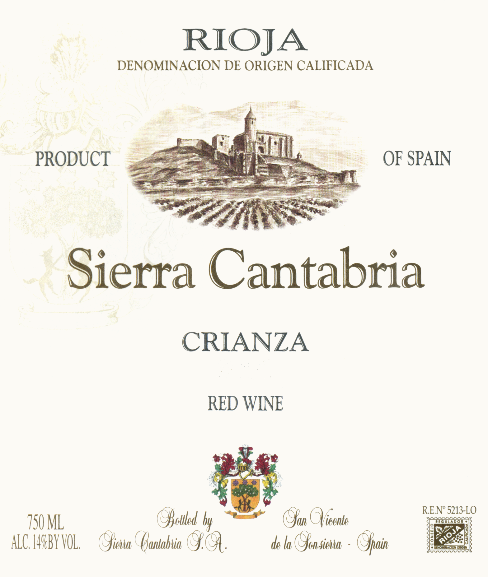 2019 Sierra Cantabria Rioja Crianza - click image for full description