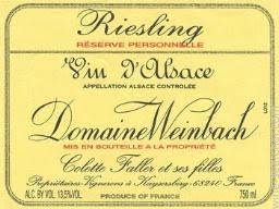 2012 Domaine Weinbach Riesling Personnelle Reserve - click image for full description