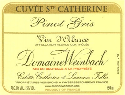 2012 Domaine Weinbach Pinot Gris Cuvee Saint Catherine - click image for full description