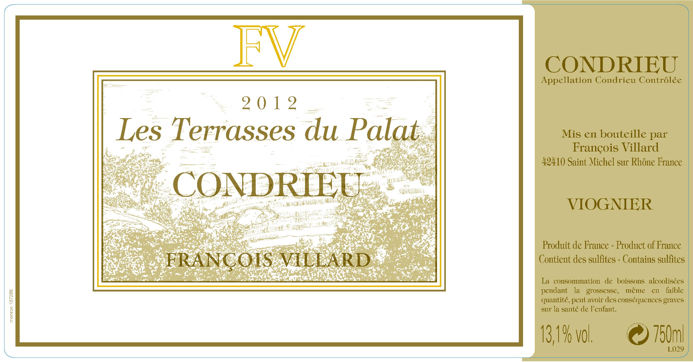 2017 Domaine Francois Villard Condrieu Les Terrasses du Palat - click image for full description