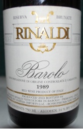 1989 Rinaldi Barolo Brunate Riserva Piedmont - click image for full description