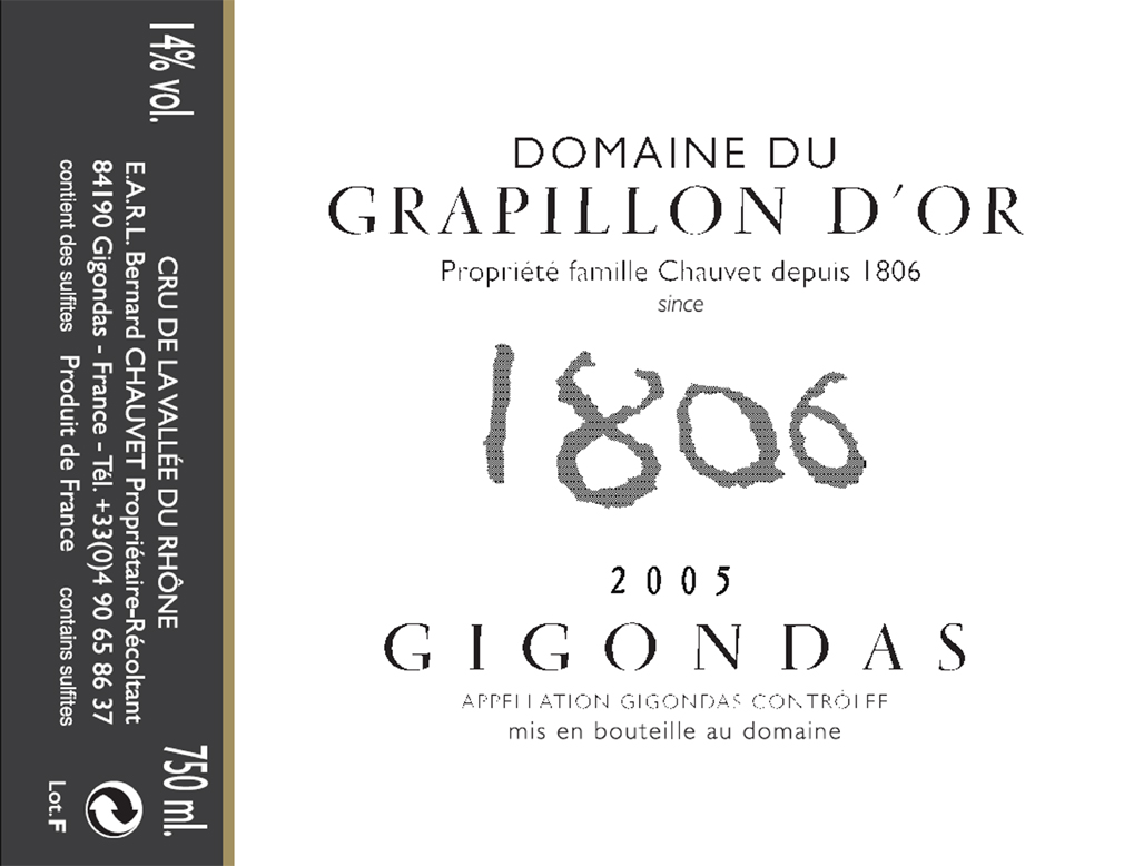 2017 Domaine du Grapillon D'or Gigondas - click image for full description