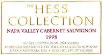 1996 Hess Collection Estate Grown Cabernet Sauvignon, Mount Veeder, USA image