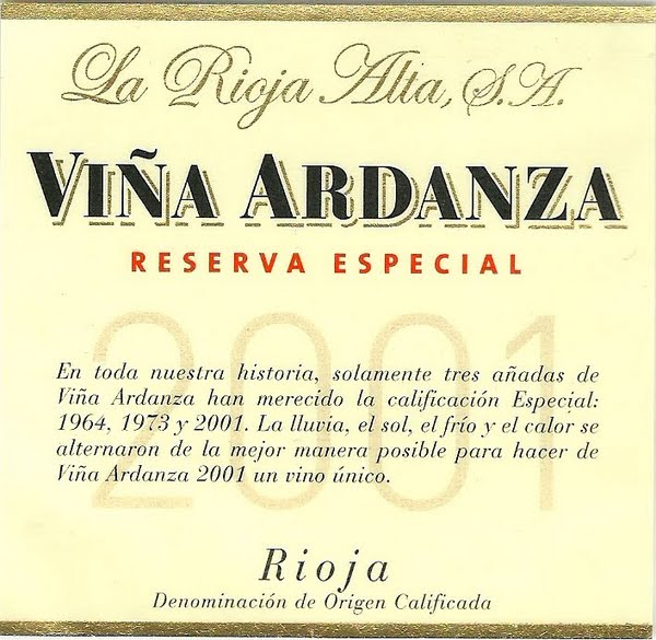 2001 La Rioja Alta Vina Ardanza Reserva Especial Rioja image