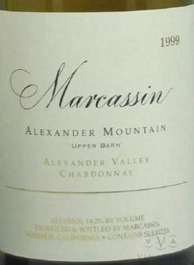 1999 Marcassin Chardonnay Upper Barn Alexander Valley image