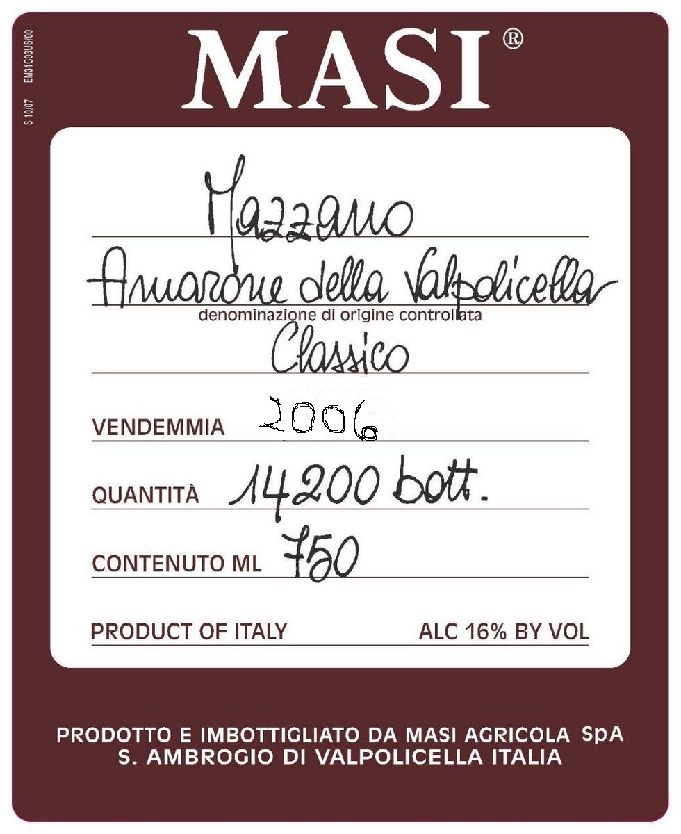 2006 Masi Mazzano Amarone Della Valpolicella image