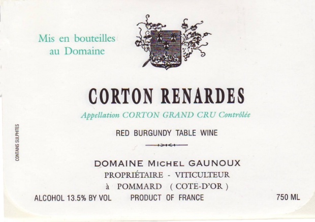1996 Michel Gaunoux Corton Renardes Grand Cru image