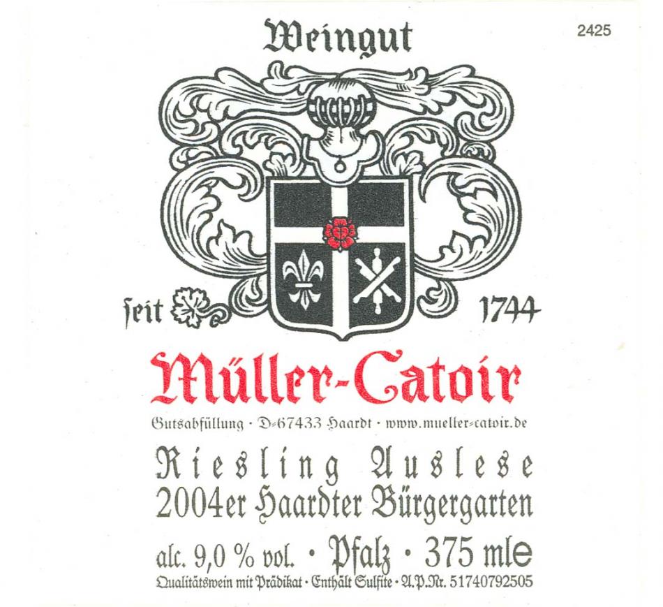 2004 Muller Catoir Riesling Auslese Haardter Burgergarten (375ml) image