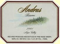 1998 Pine Ridge Vineyards Andrus Reserve, Napa Valley, USA - click image for full description
