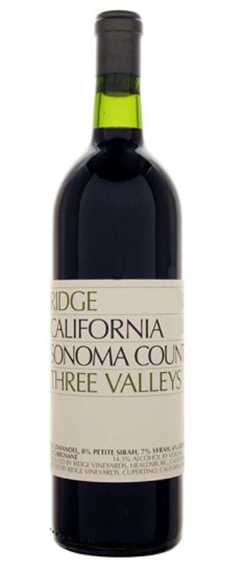 2011 Ridge Three Valleys Zinfandel Sonoma image