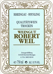 2014 Weingut Robert Weil Riesling Trocken Rheingau - click image for full description