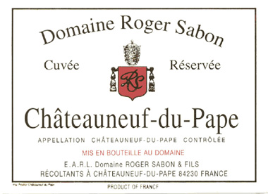 2001 Roger Sabon Chateauneuf Du Pape Reserve - click image for full description