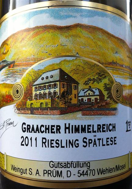 2012 S.A. Prum Graacher Himmelreich Riesling Spatlese - click image for full description
