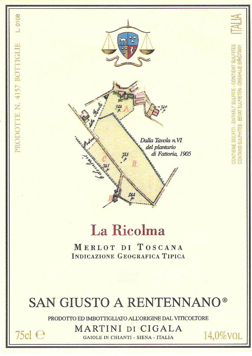 2019 Tenuta San Giusto a Rentennano La Ricolma Merlot Toscana IGT - click image for full description