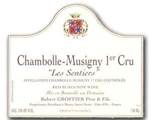 2012 Robert Groffier Chambolle Musigny Les Sentiers 1er Cru - click image for full description
