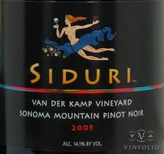 1997 Siduri Pinot Noir Van Der Kamp Vineyards Sonoma Mountain image