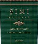 1995 Simi Reserve Cabernet Sauvignon Alexander Valley - click image for full description