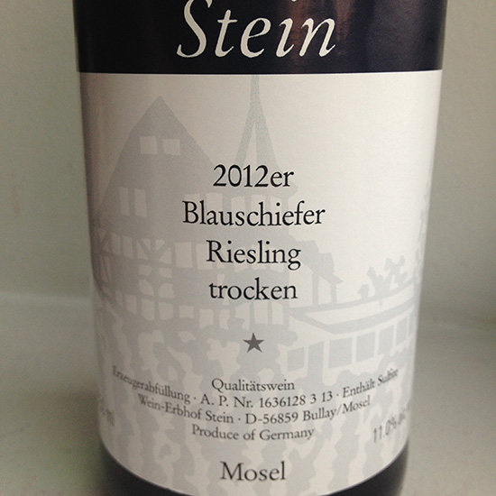 2012 Stein Riesling Trocken Blauschiefer - click image for full description