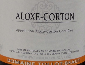 2012 Tollot Beaut Aloxe Corton - click image for full description