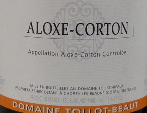 2012 Tollot Beaut Aloxe Corton image
