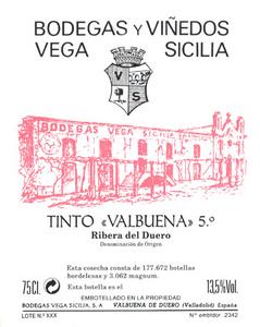 2009 Vega Sicilia Valbuena Ribera Del Duero image